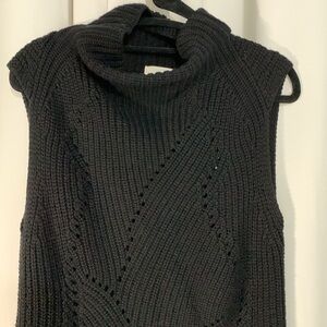 Wilfred long Black Turtleneck Sleeveless Sweater Vest Tunic